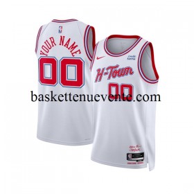 Maillot Basket Houston Rockets Personnalisé Nike 2023-2024 City Edition Blanc Swingman - Homme